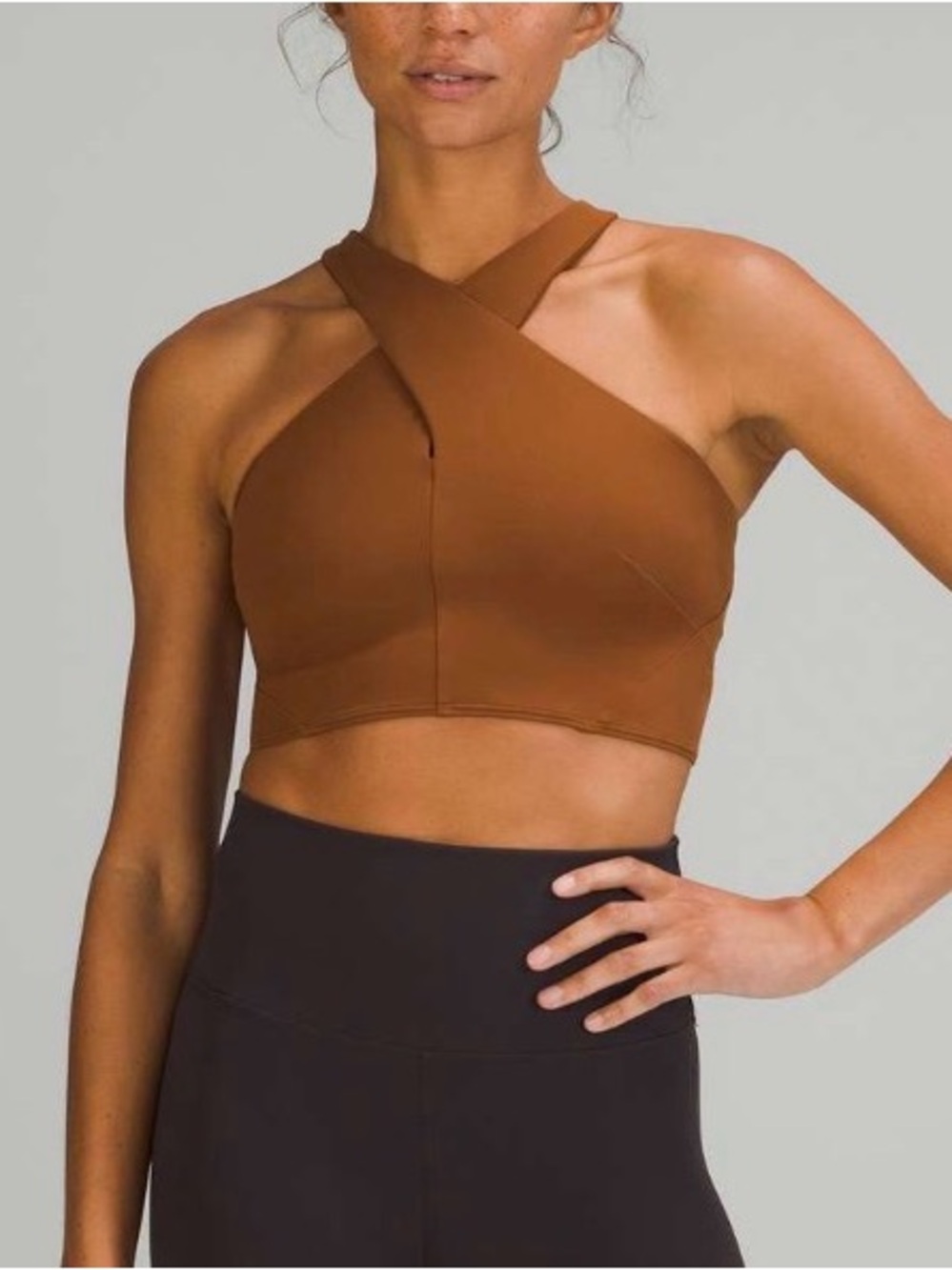 Lululemon Womens Nulu Wrap-Front Longline Bra Size 4 Athleisure Yoga Workout Gym